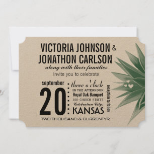 Woestijncactus Succulent Modern Typography Wedding Kaart