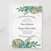 Woestijncactus Succulent Romantisch Bruiloft Uitno Kaart (Voorkant)