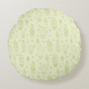 Woestijncactus & Succulenten Ontwerp Rond Kussen