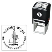 Woestijncactus tegen zonnenaam retouradres  zelfinktende stempel (In situ)