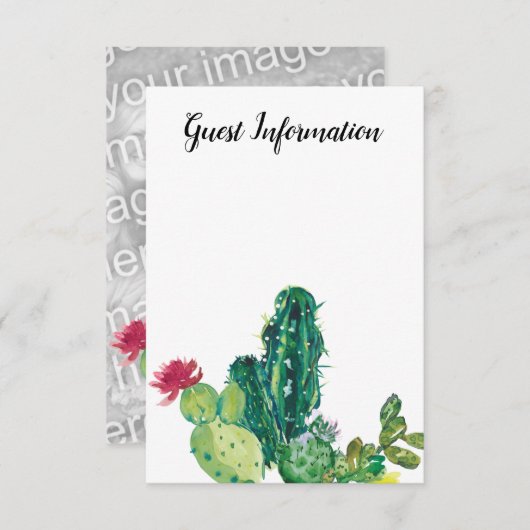 Woestijncactus, Voeg uw eigen foto toe, Gastinfo Informatiekaartje (Voorkant / Achterkant)