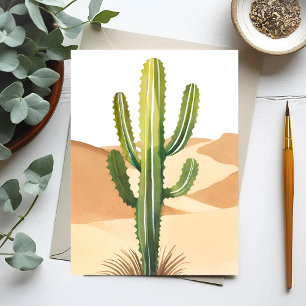 Woestijncactus   Waterverf Groene Cacti Briefkaart