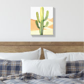 Woestijncactus | Waterverf Groene Cactussen Canvas Afdruk (Insitu (Slaapkamer))