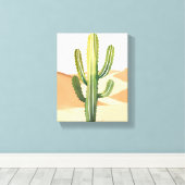 Woestijncactus | Waterverf Groene Cactussen Canvas Afdruk (Insitu (Houten vloer))
