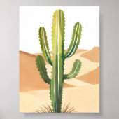 Woestijncactus | Waterverf Groene Cactussen Poster (Voorkant)