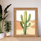 Woestijncactus | Waterverf Groene Cactussen Poster