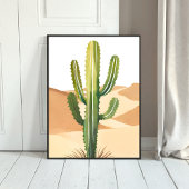 Woestijncactus | Waterverf Groene Cactussen Poster