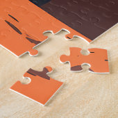 Woestijncactus Zonsondergang Silhouet  Legpuzzel (Zijkant)