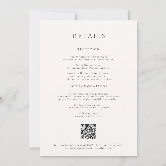 Woestijncactussen Wildflower Wedding Kaart (Achterkant)