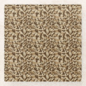 Woestijncamouflage glazen onderzetter (Voorkant)