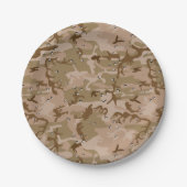 Woestijncamouflage met kiezels, militair, leger papieren bordje (Voorkant)