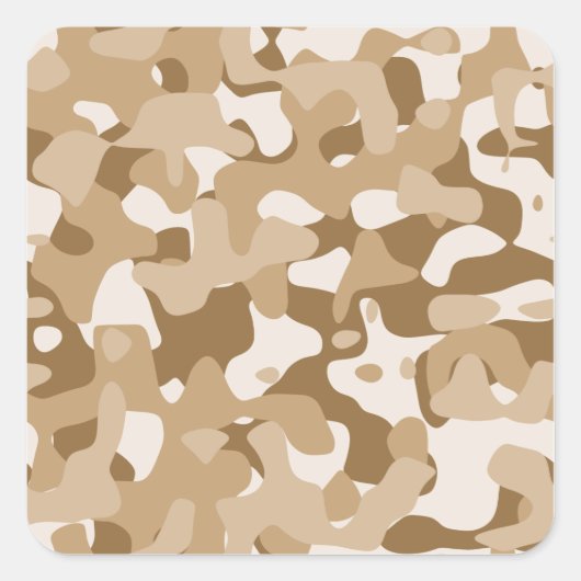 Woestijncamouflage Vierkante Sticker (Voorkant)