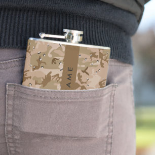 Woestijncamouflagekiezels, je naam, Personaliseer Heupfles