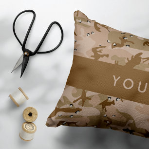 Woestijncamouflagekiezels, jouw naam, personalisee accent kussen