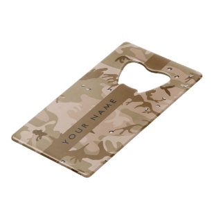 Woestijncamouflagekiezels, jouw naam, personalisee creditkaart flessenopener