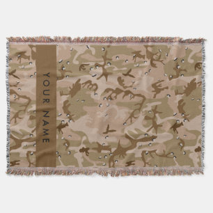 Woestijncamouflagekiezels, jouw naam, personalisee deken