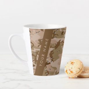 Woestijncamouflagekiezels, jouw naam, personalisee latte mok