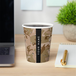 Woestijncamouflagekiezels, jouw naam, Personalisee Papieren Bekers