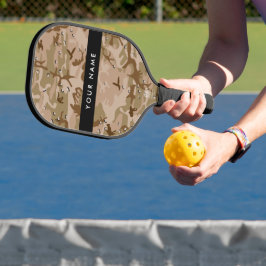 Woestijncamouflagekiezels, jouw naam, personalisee pickleball paddle