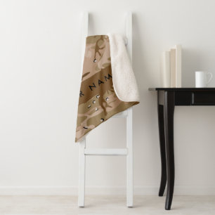 Woestijncamouflagekiezels, jouw naam, personalisee sherpa deken