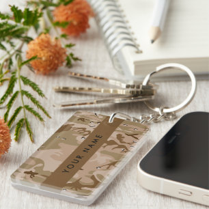 Woestijncamouflagekiezels, jouw naam, personalisee sleutelhanger