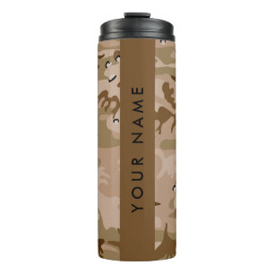 Woestijncamouflagekiezels, jouw naam, Personalisee Thermosbeker