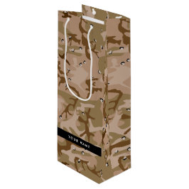 Woestijncamouflagekiezels, jouw naam, Personalisee Wijn Cadeautas