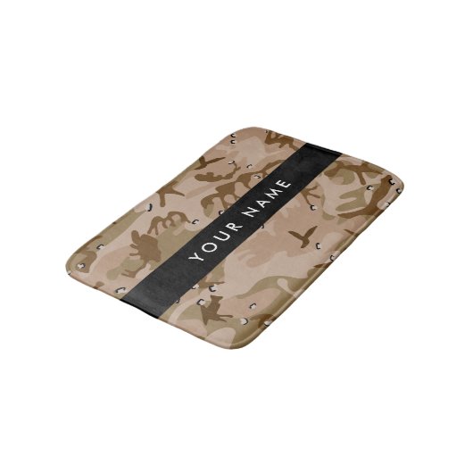 Woestijncamouflagekiezels, Uw naam, Personaliseer Badmat (Gekanteld)