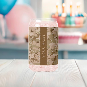 Woestijncamouflagekiezels, Uw naam, Personaliseer Blikvorm Glas