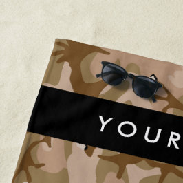 Woestijncamouflagekiezels, Uw naam, Personaliseer Strandlaken