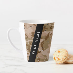 Woestijncamouflagekiezelstenen, uw naam, personali latte mok