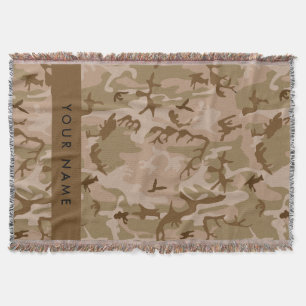 Woestijncamouflagepatroon, jouw naam, personalisee deken