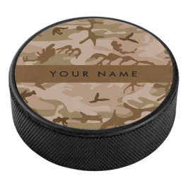 Woestijncamouflagepatroon, jouw naam, Personalisee Hockey Puck
