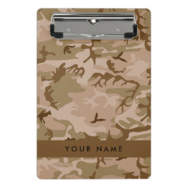 Woestijncamouflagepatroon, jouw naam, personalisee mini klembord