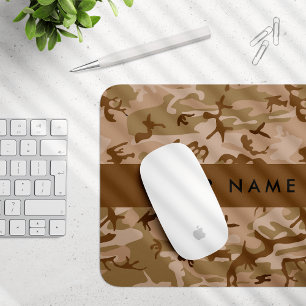 Woestijncamouflagepatroon, jouw naam, Personalisee Muismat