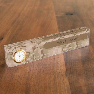 Woestijncamouflagepatroon, jouw naam, Personalisee Naambordje