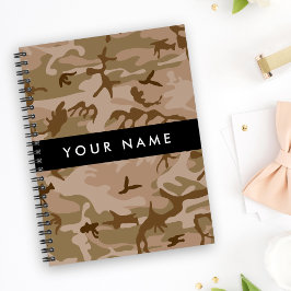 Woestijncamouflagepatroon, jouw naam, personalisee notitieboek