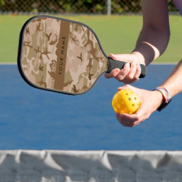 Woestijncamouflagepatroon, jouw naam, personalisee pickleball paddle