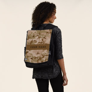 Woestijncamouflagepatroon, jouw naam, personalisee rugtassen