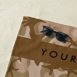 Woestijncamouflagepatroon, jouw naam, Personalisee Strandlaken