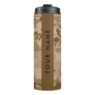 Woestijncamouflagepatroon, jouw naam, Personalisee Thermosbeker