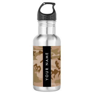 Woestijncamouflagepatroon, jouw naam, Personalisee Waterfles
