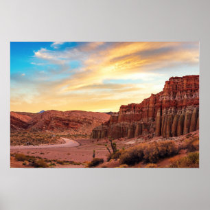 Woestijncanyonposter Zuidwestelijke zonsondergan Poster