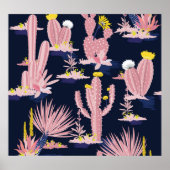Woestijnchic: Pastel Cactus Bloom Poster (Voorkant)
