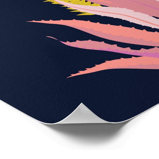 Woestijnchic: Pastel Cactus Bloom Poster (Hoek)