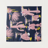 Woestijnchic: Pastel Cactus Bloom Wandkleed (Voorkant (horizontaal))