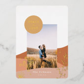 Woestijndromen Modern minimalistisch landschap Folie Feestdagenkaart (Voorkant)