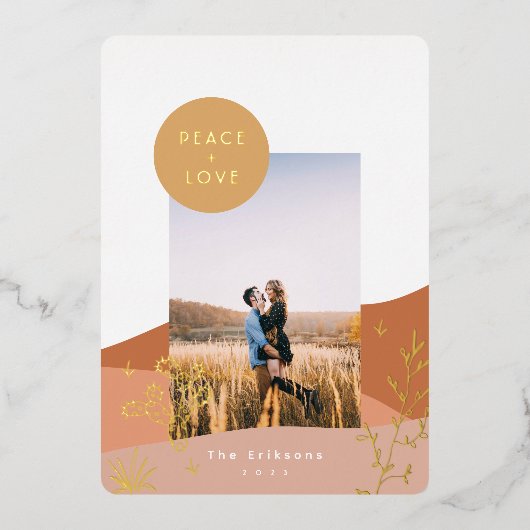 Woestijndromen Modern minimalistisch landschap Folie Feestdagenkaart (Voorkant)