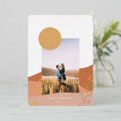 Woestijndromen Modern minimalistisch landschap Folie Feestdagenkaart (Staand Voorkant)