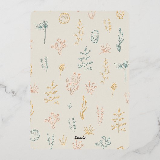 Woestijndromen Modern minimalistisch landschap Folie Feestdagenkaart (Achterkant)